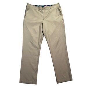 Birdie Bound Golf Chino Pants Men 38x31 Flat Front Stretch Performance Preppy